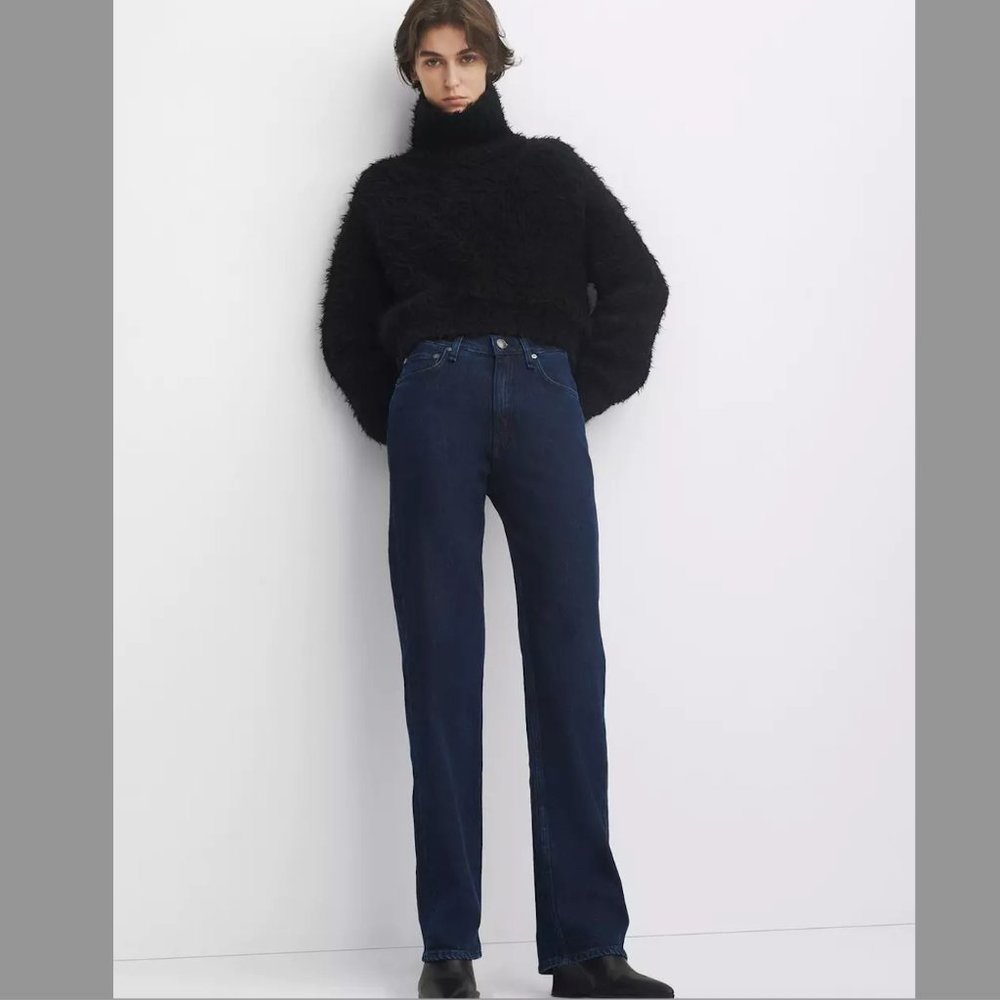 Rag & Bone Straight Leg Dark Wash Stretch Blue Jeans (27)